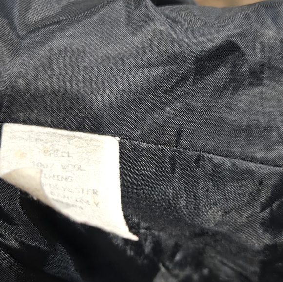 Brooks Brothers Black Wool Textured Tweed Jacket Blazer Gold Buttons SZ 12 - Picture 8 of 8